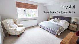  Presentation with interior - Cool new slide deck with interior-view-of-beautiful-bedroom backdrop and a light gray colored foreground