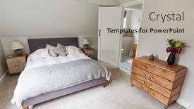  Presentation with interior - Slide set with interior-view-of-beautiful-bedroom background and a light gray colored foreground