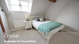  Presentation with interior - Colorful presentation design enhanced with interior-view-of-beautiful-bedroom backdrop and a gray colored foreground