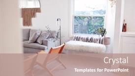  Presentation with lounge - Presentation theme consisting of interior-view-of-beautiful-lounge background and a coral colored foreground