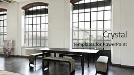  Presentation with dining table - Cool new presentation theme with interior view of the dining backdrop and a light gray colored foreground