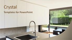  Presentation with villa - Theme enhanced with interior view room from kitchen background and a lemonade colored foreground