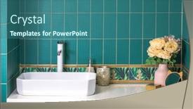  Presentation with toilet - Slide deck with interior-washbasin-in-the-toilet background and a ocean colored foreground