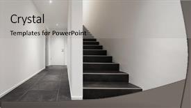  Presentation with modern black and white trees - Audience pleasing slide set consisting of interior with black stair case backdrop and a light gray colored foreground