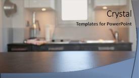  Presentation with empty - PPT layouts featuring interior with empty desk space background and a coral colored foreground