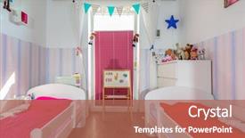  Presentation with pastel color - Beautiful presentation theme featuring interior with pastel color wallpaper backdrop and a coral colored foreground