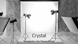  Presentation with professional audio studio - Amazing presentation design having interior with professional lighting equipment backdrop and a  colored foreground