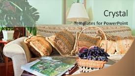  Presentation with roman style - Cool new PPT layouts with interior with rococo style furniture backdrop and a soft green colored foreground