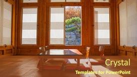  Presentation with sliding doors - Slide deck with interior-with-sliding-doors background and a tawny brown colored foreground