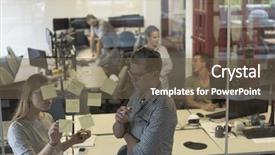  Presentation with organization - Beautiful PPT layouts featuring interior writing notes on stickers backdrop and a tawny brown colored foreground