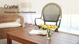  Presentation with interior design yellow and green - Amazing theme having interior yellow bouquet on daffodils backdrop and a  colored foreground