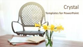  Presentation with interior design yellow and green - Audience pleasing PPT layouts consisting of interior yellow bouquet on daffodils backdrop and a  colored foreground