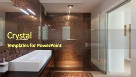  Presentation with eighteenth century interiors - Colorful presentation theme enhanced with interiors of new apartment bathroom backdrop and a tawny brown colored foreground