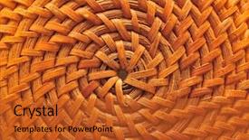  Presentation with woven natural fibre - Cool new PPT theme with interlace - circular basketry handmade natural asian backdrop and a  colored foreground