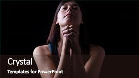  Presentation with worship woman - Colorful slide set enhanced with interlace - close up of a faithful backdrop and a wine colored foreground