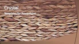  Presentation with wicker - PPT layouts with interlace - wicker basket pattern natural textured background and a tawny brown colored foreground