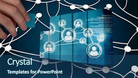  Presentation with building - PPT layouts having interlinked - hand building wall showing interlinking background and a ocean colored foreground