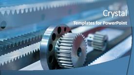  Presentation with parts - Presentation theme consisting of mechanical strenght - mechanism parts macro view metal background and a teal colored foreground