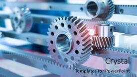  Presentation with gears - Cool new PPT theme with metallic bonding - metal cog gears backdrop and a  colored foreground