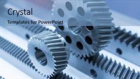  Presentation with animated gears - Beautiful slide set featuring metallic bonding - metal cog gears backdrop and a  colored foreground