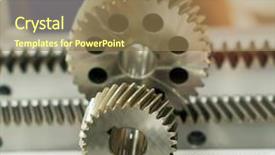  Presentation with gears - Presentation with metallic bonding - metal cog gears background and a violet colored foreground