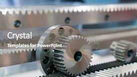  Presentation with partnership gears - Audience pleasing slides consisting of mechanical strenght - metal cog gears backdrop and a  colored foreground