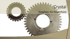  Presentation with plain - Beautiful theme featuring metal gears on plain background backdrop and a mint green colored foreground