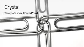  Presentation with working together - Slide set featuring paperclips attached to represent working background and a white colored foreground