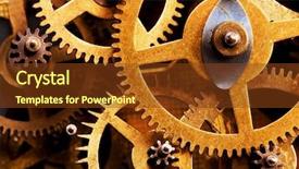  Presentation with gear wheels - Audience pleasing presentation consisting of interlocking - grunge gear cog wheels background backdrop and a tawny brown colored foreground