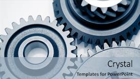  Presentation with gears - Beautiful slides featuring interlocking - metal cog gears joining together backdrop and a light blue colored foreground