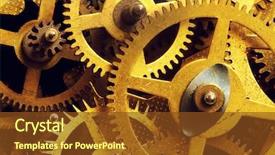  Presentation with gear wheels - Colorful presentation theme enhanced with interlocking cogs - grunge gear cog wheels background backdrop and a tawny brown colored foreground