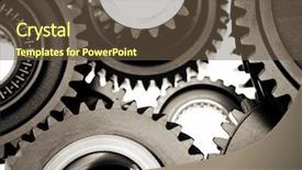  Presentation with metal - Slide set consisting of interlocking cogs - metal cog wheels bonding together background and a  colored foreground