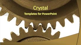  Presentation with gears - Cool new presentation theme with interlocking cogs - two gears meshing together backdrop and a  colored foreground