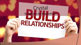  Presentation with relationships - Amazing presentation theme having intermidiary - build relationships card with heart backdrop and a crimson colored foreground
