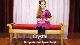  Presentation with curtains - Cool new slide set with intermission - beautiful girl in dress sits backdrop and a tawny brown colored foreground