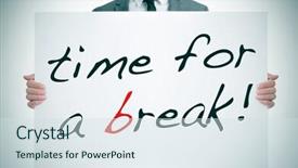  Presentation with signboard - Audience pleasing presentation consisting of intermission - businessman holding a signboard backdrop and a  colored foreground