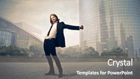  Presentation with coconut oil hair care - Theme enhanced with intermission - businessman with blonde long hair background and a  colored foreground