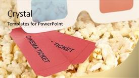  Presentation with cinema - Beautiful theme featuring intermission - cinema tickets and glasses backdrop and a  colored foreground