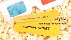 Presentation with cinema ticket - Theme enhanced with intermission - cinema tickets and glasses background and a  colored foreground