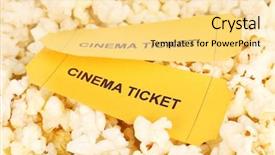  Presentation with cinema ticket - Beautiful presentation theme featuring intermission - cinema tickets on popcorn background backdrop and a  colored foreground