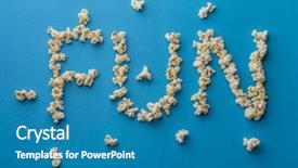  Presentation with cyber sex word written - Audience pleasing slide set consisting of intermission - english word 'fun' written backdrop and a teal colored foreground