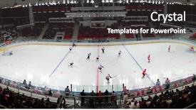  Presentation with hockey - Amazing theme having intermission - panorama of hockey stadium backdrop and a dark gray colored foreground