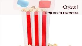  Presentation with octopus on isolated white - Colorful PPT theme enhanced with intermission - popcorn and glasses isolated backdrop and a  colored foreground