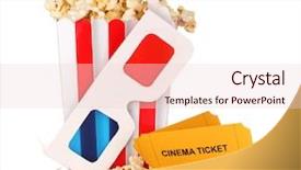  Presentation with popcorn - Colorful slide set enhanced with intermission - popcorn with glasses and tickets backdrop and a lemonade colored foreground