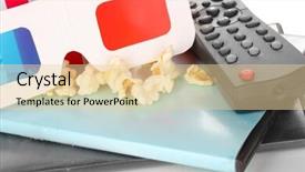  Presentation with control panel - Cool new PPT theme with intermission - popcorn with tv control panel backdrop and a  colored foreground