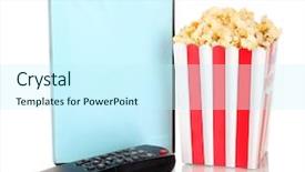  Presentation with control panel - Slides having intermission - popcorn with tv control panel background and a cool aqua colored foreground
