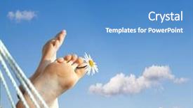  Presentation with nature award - Presentation theme featuring intermission - relax in nature feet close background and a teal colored foreground