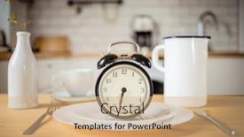  Presentation with alarm - Theme consisting of intermittent-fasting-concept-alarm-clock background and a coral colored foreground