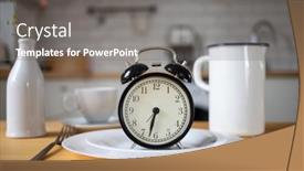  Presentation with alarm - Presentation consisting of intermittent-fasting-concept-alarm-clock background and a gray colored foreground