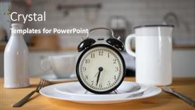  Presentation with alarm - Slides consisting of intermittent-fasting-concept-alarm-clock background and a gray colored foreground